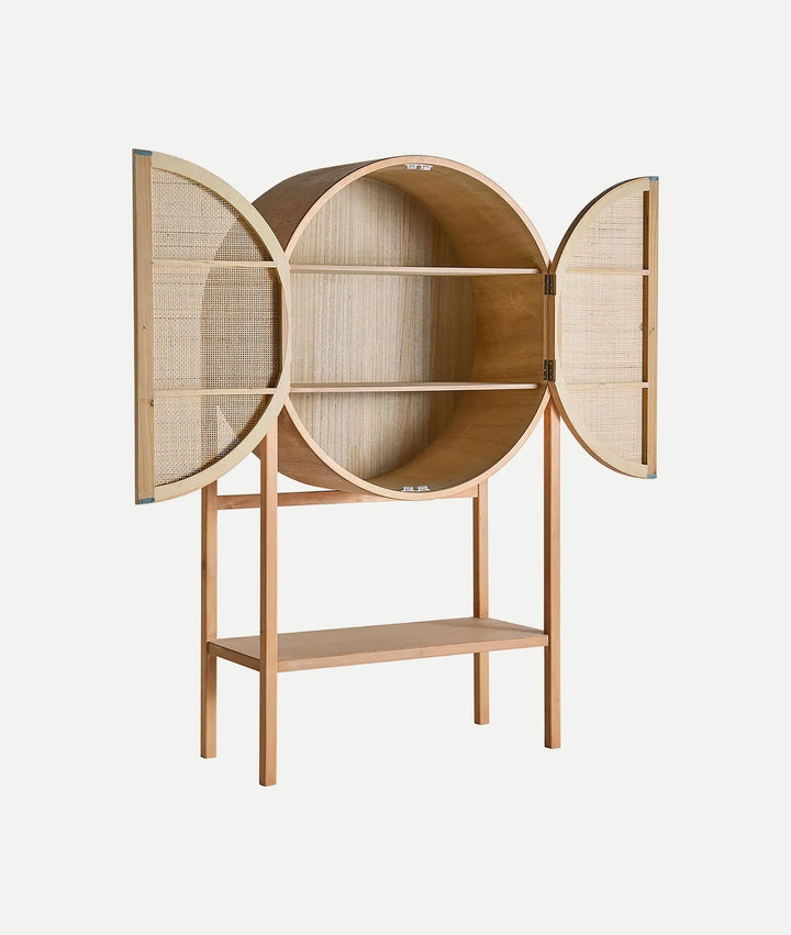 Armario BRACKE madera de pino y ratán