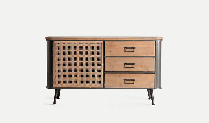 Aparador color negro y madera estilo industrial TIRKANE - Aparadores - El Workshop - hierro