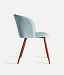 Silla LULA patas de madera tapizado azul claro