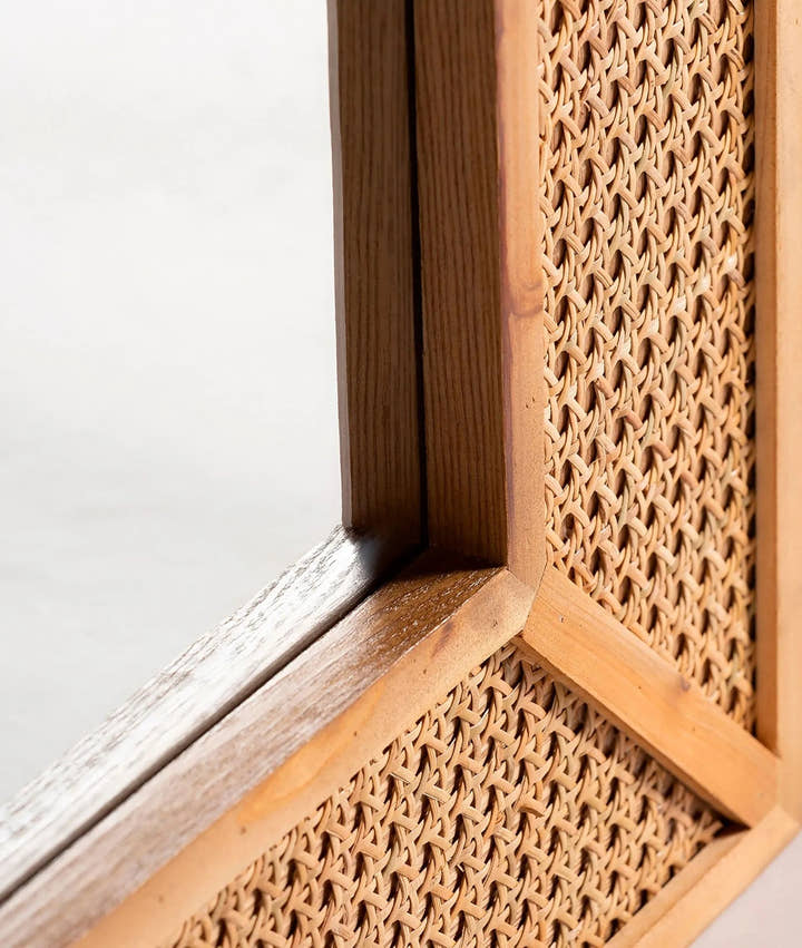 Espejo ZETEL en ratán y madera vista - Espejos - El Workshop - ratán