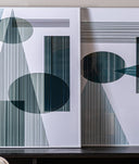 Juego de 2 arte de pared MELKA negro, gris y azul