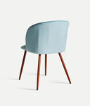 Silla LULA patas de madera tapizado azul claro