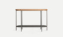 Mesa consola SOLDEN de vidrio, madera y hierro