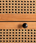 Cómoda ZETEL de 4 cajones en ratán y patas metálicas negras - Cómodas - El Workshop - madera mdf y ratán