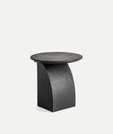 Mesa auxiliar ANNIKA de madera negra artesanal