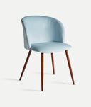 Silla LULA patas de madera tapizado azul claro