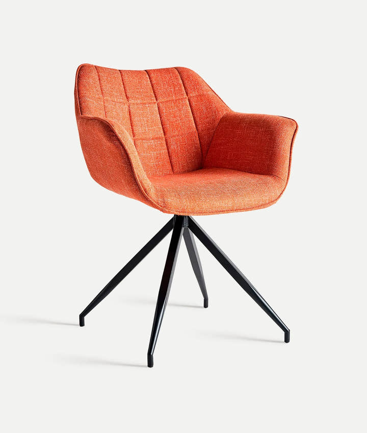 Silla OSIDDA patas de madera negra y tapizado naranja - Sillas - El Workshop - poliéster