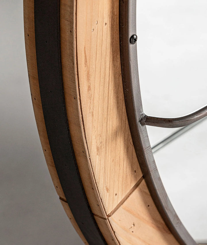Espejo LONGFORD industrial de madera con hierro