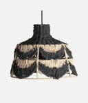 Lámpara de techo de fibra natural negra y blanco, LISSE