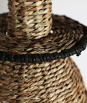 Lámpara de techo de fibra natural a mano negro y madera, KASSES