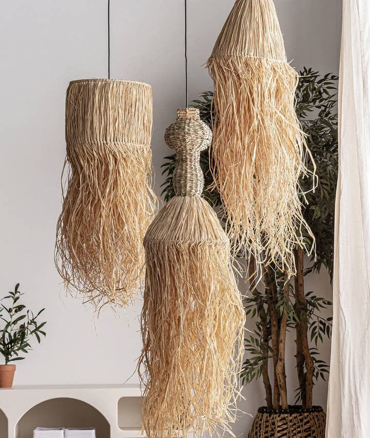 Lámpara de techo de fibra natural estilo boho, KASSES - Lámparas de techo - El Workshop - fibra natural