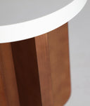 Mesa auxiliar madera oscura rojo y blanco GRANDVAL