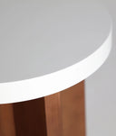 Mesa auxiliar madera oscura rojo y blanco GRANDVAL