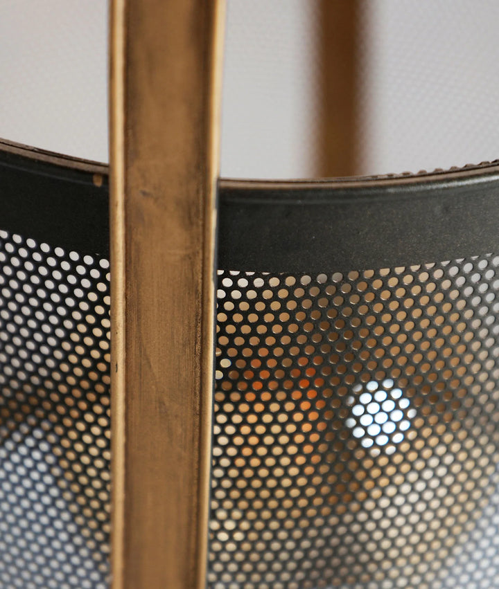 Lámpara de mesa HAIDE de metal dorado y negro