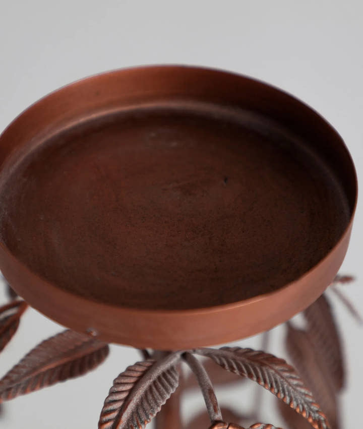 Candelabro PALMERA LUCERNA de color cobre - Portavelas y velas - El Workshop - hierro