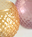 Set van 4 JUKE gekleurde glazen kaarsenhouders