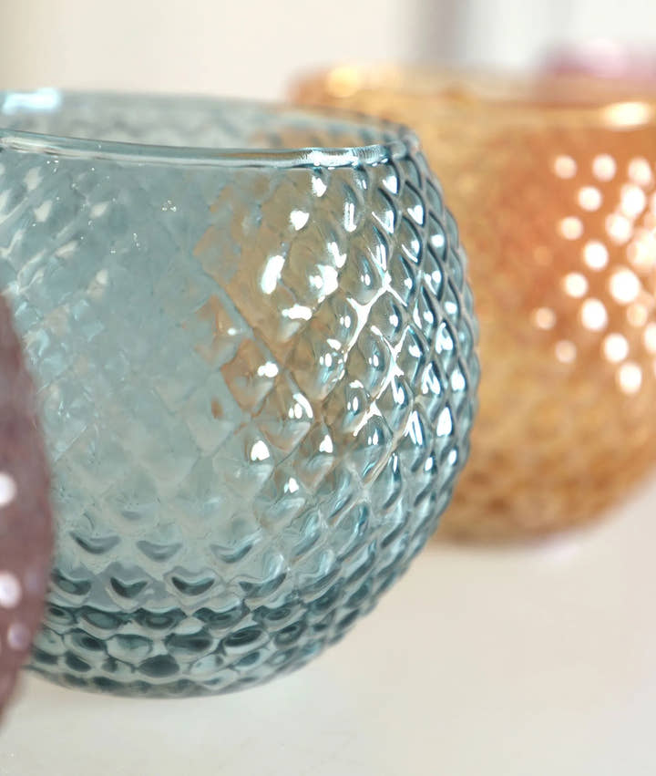 Juego de 4 portavelas JUKE de vidrio de colores - Portavelas y velas - El Workshop - vidrio