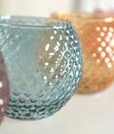 Set van 4 JUKE gekleurde glazen kaarsenhouders