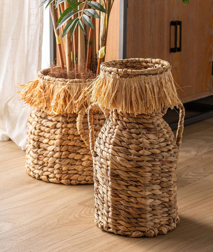 Juego de 2 cestas para ropa KASSES de fibra natural - Jarrones y centros - El Workshop - fibra natural
