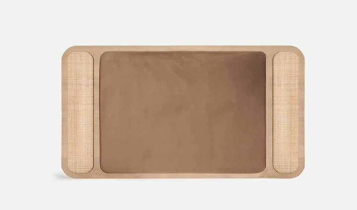 Cabecero LARVIK de madera natural de pino y ratán, estilo boho - Cabeceros - El Workshop - madera de pino