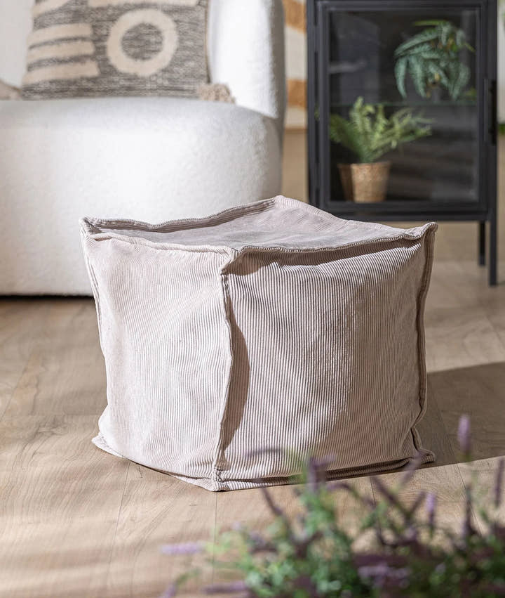 Reposapiés SEIA de pana blanca - Reposapiés y puffs - El Workshop - pana