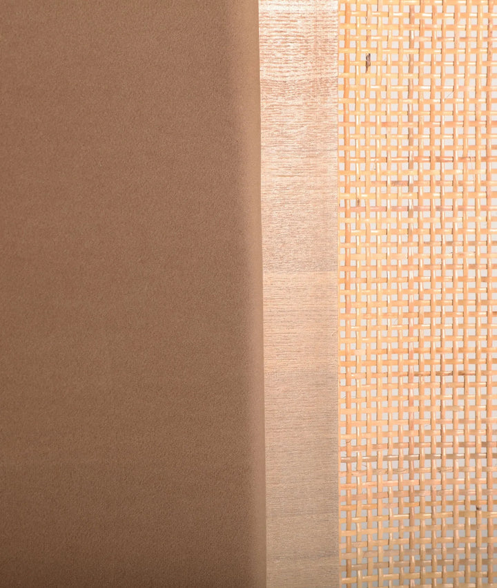 Cabecero LARVIK de madera natural de pino y ratán, estilo boho