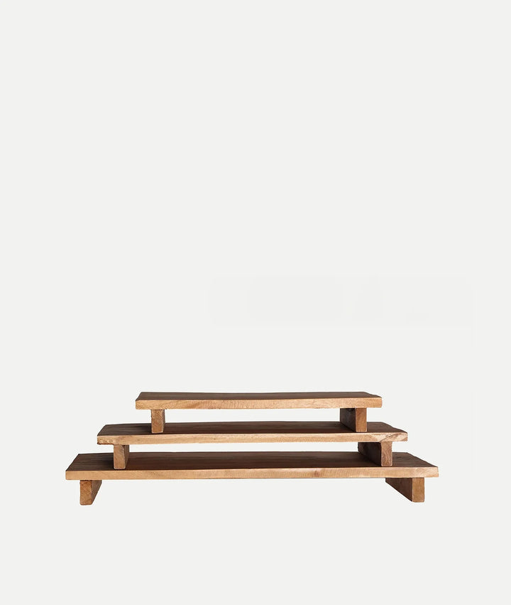 AKVIRAN set van 3 snijplanken van natuurlijk hout in rustieke stijl