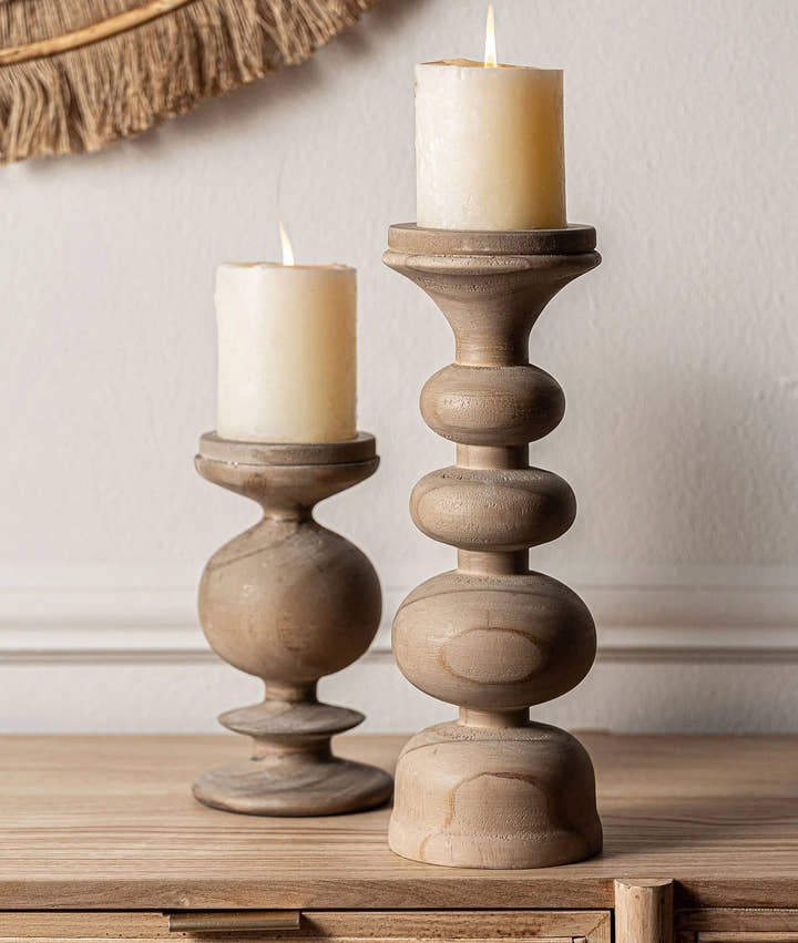 Portavelas FELLIH de madera de pino natural - Portavelas y velas - El Workshop - madera de pino