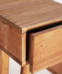 Mesita de noche AKVIRAN de madera natural estilo rústico