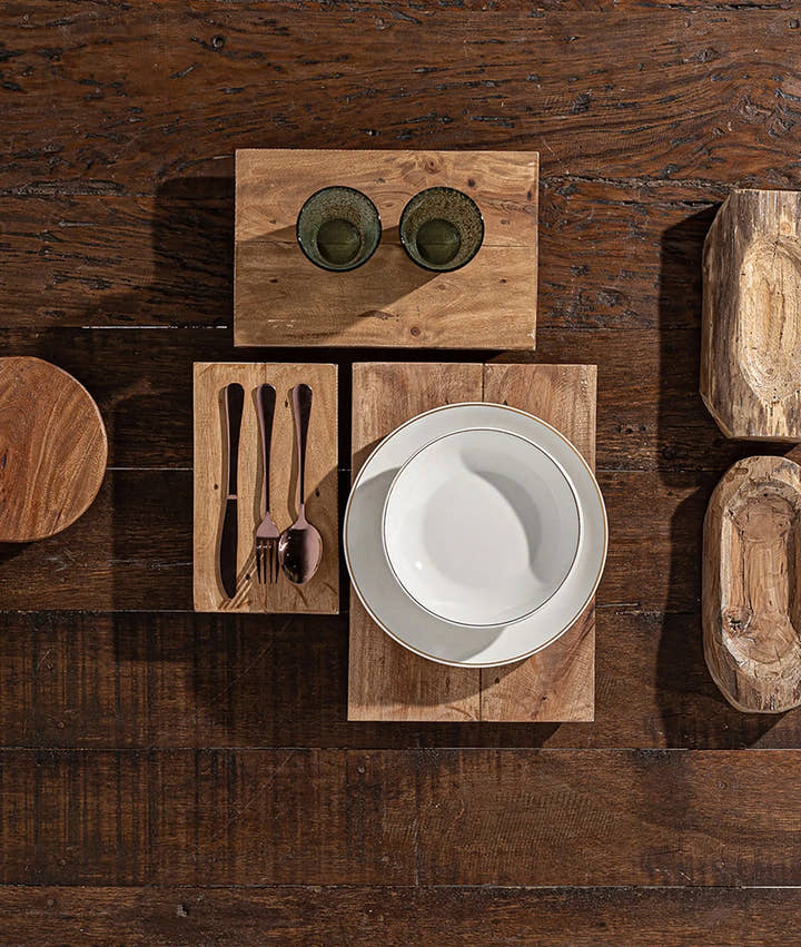 Juego de 3 tablas de cortar AKVIRAN de madera natural estilo rústico - Accesorios de cocina - El Workshop - madera de caoba