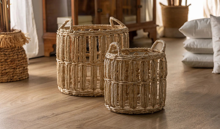 Juego de 2 cestas para ropa DIEKY estilo boho