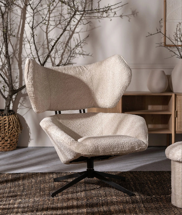 BOUCLÉ ​​PRIVAS swivel armchair