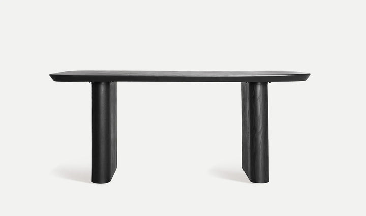 Mesa de comedor de madera negra ROGNES