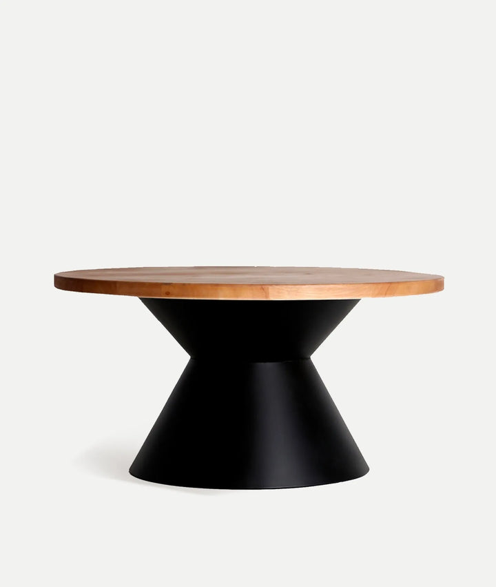 Mesa de centro AMILLY de madera y hierro negro