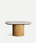 Mesa de centro de madera y mármol blanco LORACH