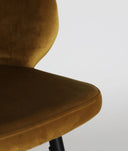 Taburete ALGIO tapizado en terciopelo ocre