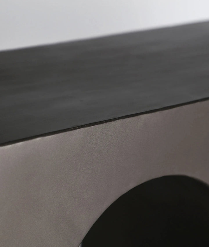 Mesa consola RETHEL de hierro gris oscuro