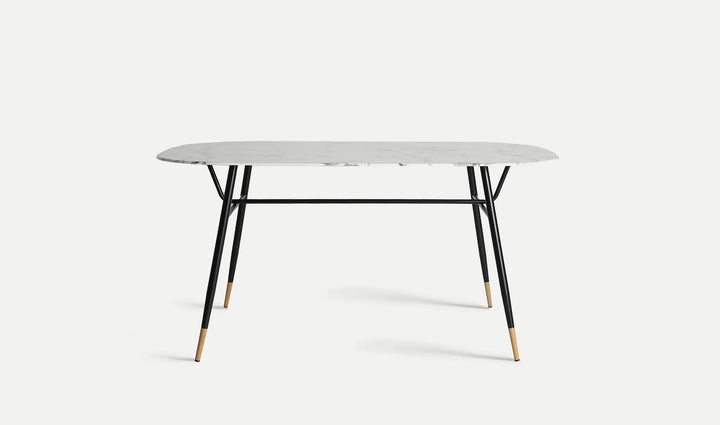 Mesa de comedor GRAZ de cristal color blanco