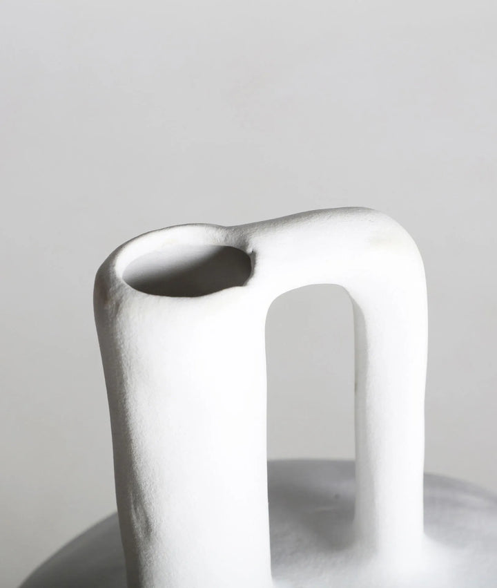 Handgemaakte witte keramische vaas BLECK