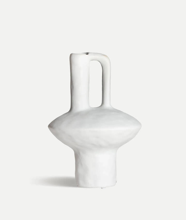 Jarrón de cerámica artesanal balnca BLECK - Jarrones y centros - El Workshop - cerámica