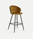 Taburete ALGIO tapizado en terciopelo ocre