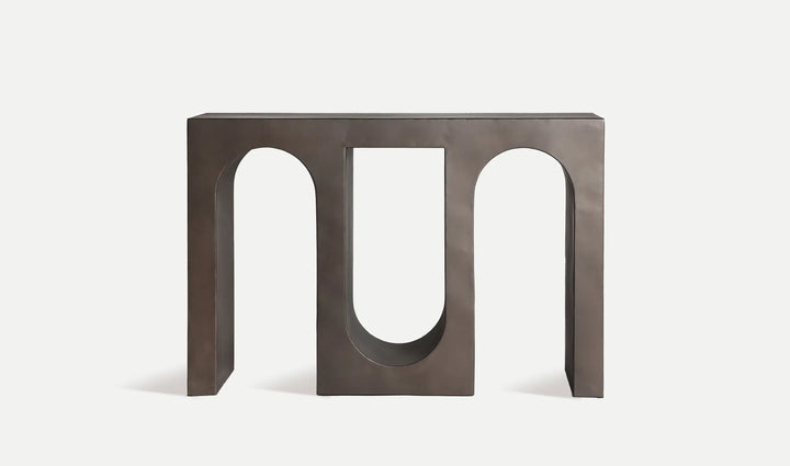 Mesa consola RETHEL de hierro gris oscuro