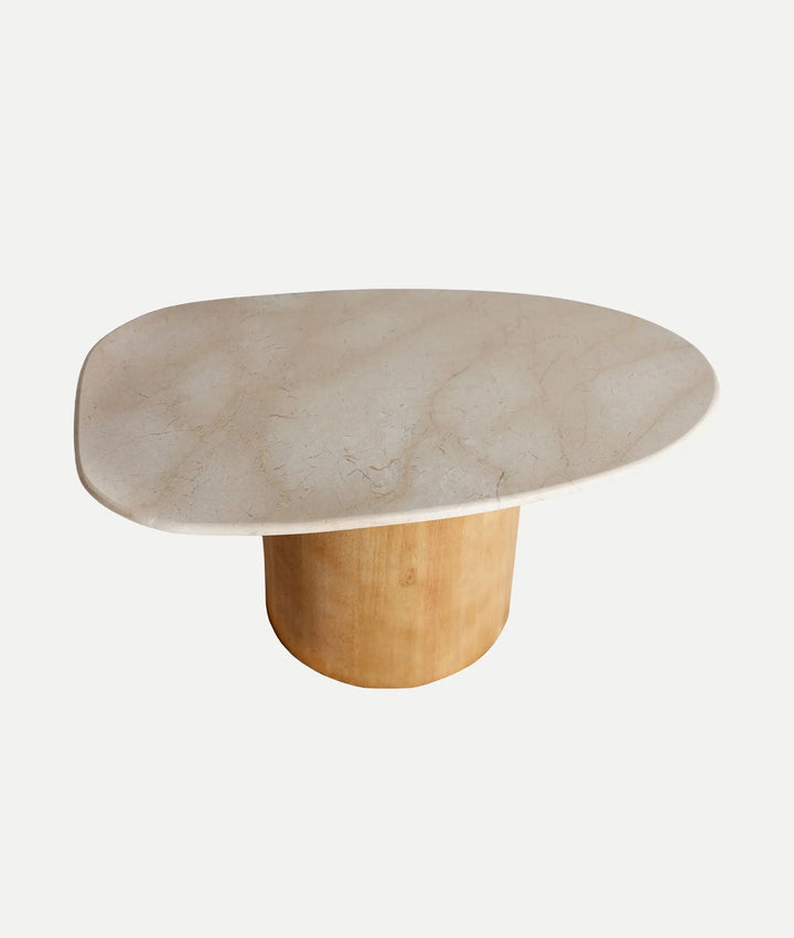 Mesa de centro de madera y mármol blanco LORACH - Mesas de centro - El Workshop - mármol