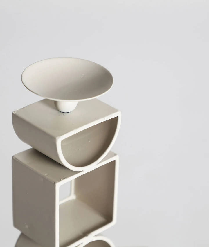 Portavelas GREYLE de HIERRO EN COLOR BLANCO ROTO - Portavelas y velas - El Workshop - hierro