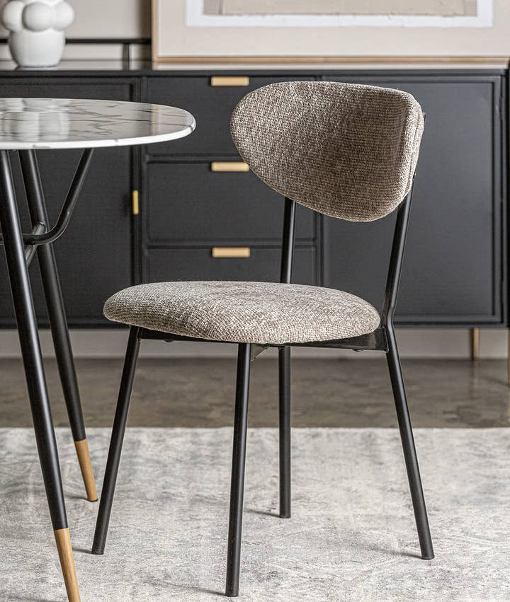 Silla FLEURY tapizada color gris - Sillas - El Workshop - poliéster