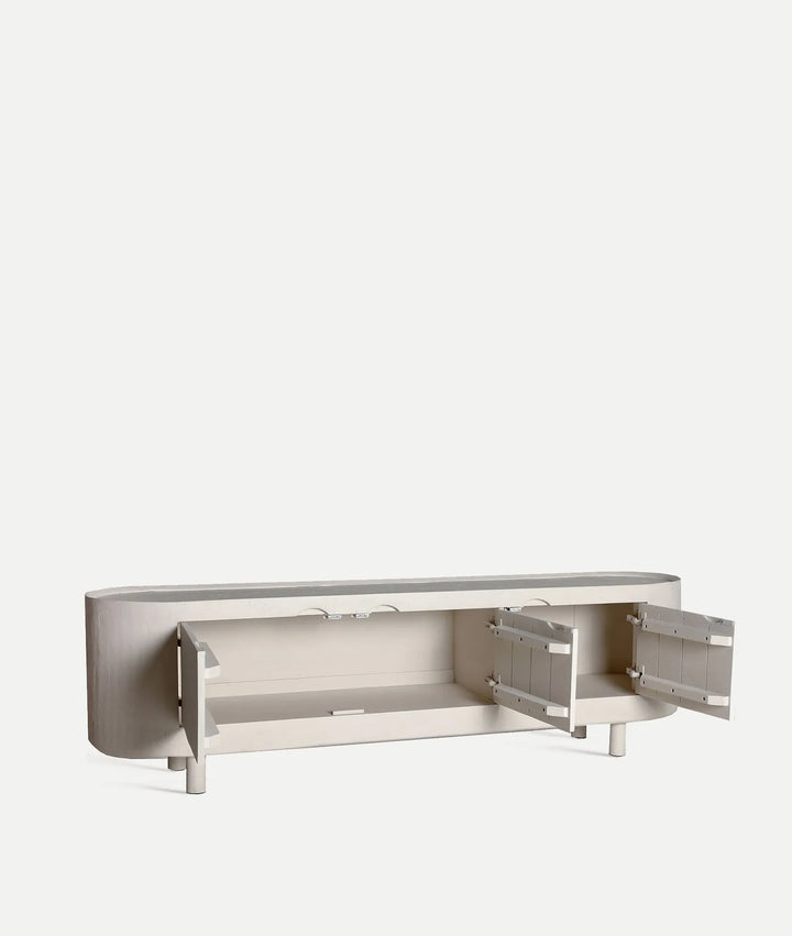 Aparador HALSUA de madera blanca con detalles artesanales