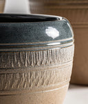 Set van 3 GOTHE keramische bloempotten in tinten groen en blauw