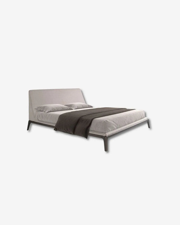 Grijs stoffen bed