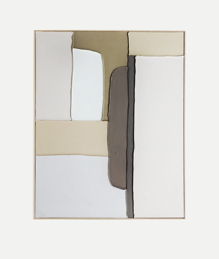 ARTE DE PARED TALUM beige en lienzo volúmenes y naturaleza en perfecta armonía - Pinturas y lienzos - El Workshop - lienzo