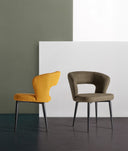 silla flagnac de tela color mostaza, vista 3